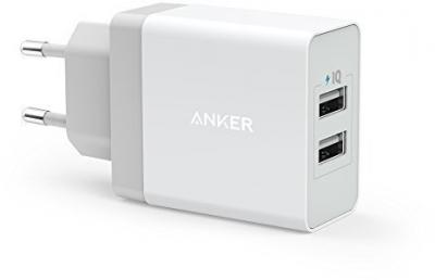 СЗУ Anker PowerPort 2 24W, кабель Micro USB кевлар 1 м, белый, B2021L21